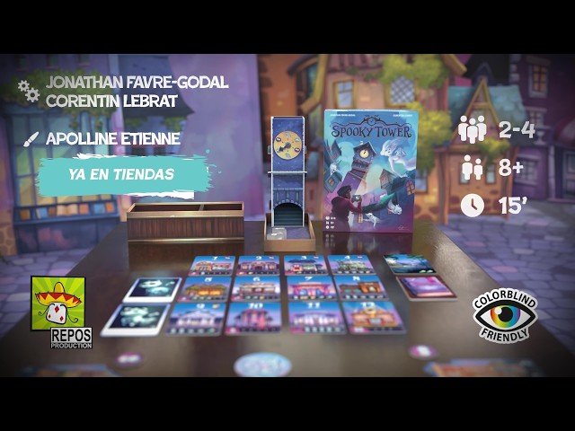 Vídeo relacionado con Asmodee Spooky Tower, Juego de Mesa Cooperativo de Construcción 3D y Caza de Fantasmas, Mecánica de Luz Mágica, A Partir de 8 Años, De 2 a 4 Jugadores, 20-30 Minutos por Partida, Versión en Español