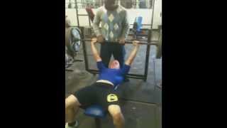 preview picture of video '15 year old bench pressing 300 lbs'