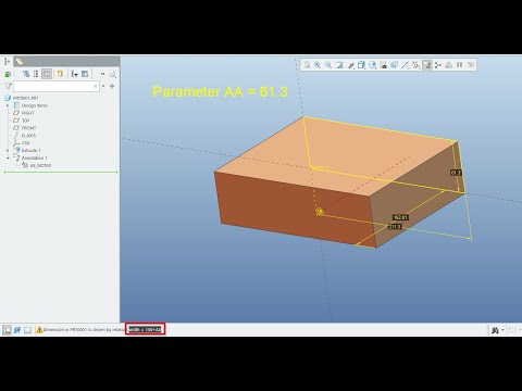 Creo Dimension driven by Parameter (Available in: EN, FR, DE, PT, ES, IT)
