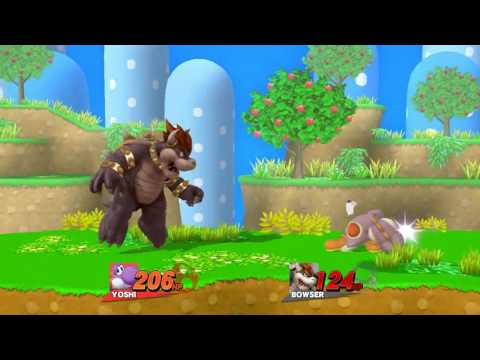 SSB4 - Purple Yoshi VS Gray/Grey Bowser