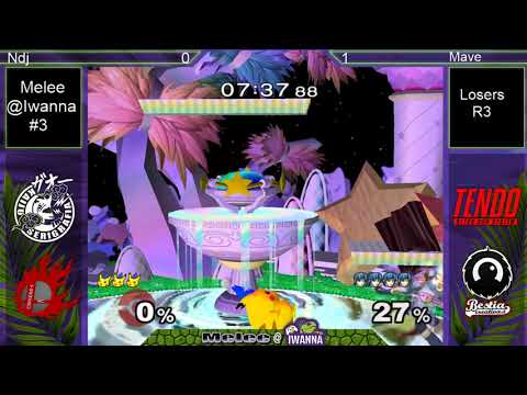 Melee @ Iwanna #3 SSBM - Ndj (Pikachu) vs Mave (Marth) - Losers R3