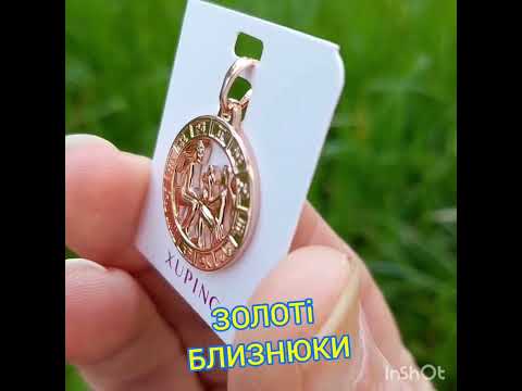 Подарок девушке "Кулон Близнецы в оправе 12 знаков на цепочке медзолото" - колье ювелирный сплав в коробочке - фото 1 - id-p1415228175