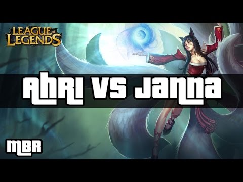 Ahri Vs Janna Mid Lane - League of Legends Gameplay - HD