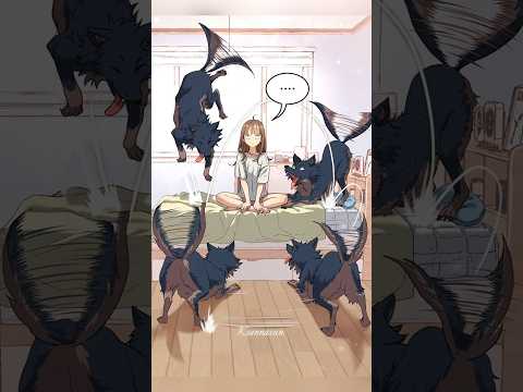 He turned into a wolf and forgot he was once human... but she reminded him 🐺🤭 #ohdangun #manhwaedit