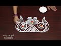 Traditional Side/Border rangoli & kolam designs || Easy & Simple muggulu by Suneetha