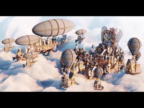 Minecraft Builders Create Impressive Floating Steampunk City
