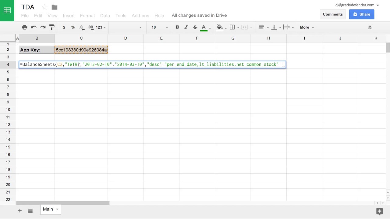 Financial Statements Functions For Google Sheets