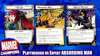 Marvel Champions Playthrough with FALCON & WINTER SOLDER vs Expert ABSORBING MAN