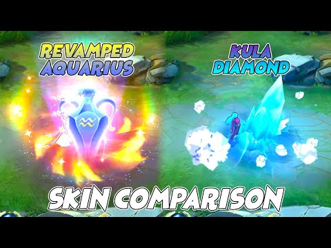 Aurora Revamped Aquarius Zodiac Skin VS Kula Diamond KoF Collab Skin MLBB Comparison