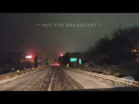 01-16-2022 Gaffney, South Carolina - Winter Storm *i-85 Shots, Snow Covered Roads, Moderate to Heavy