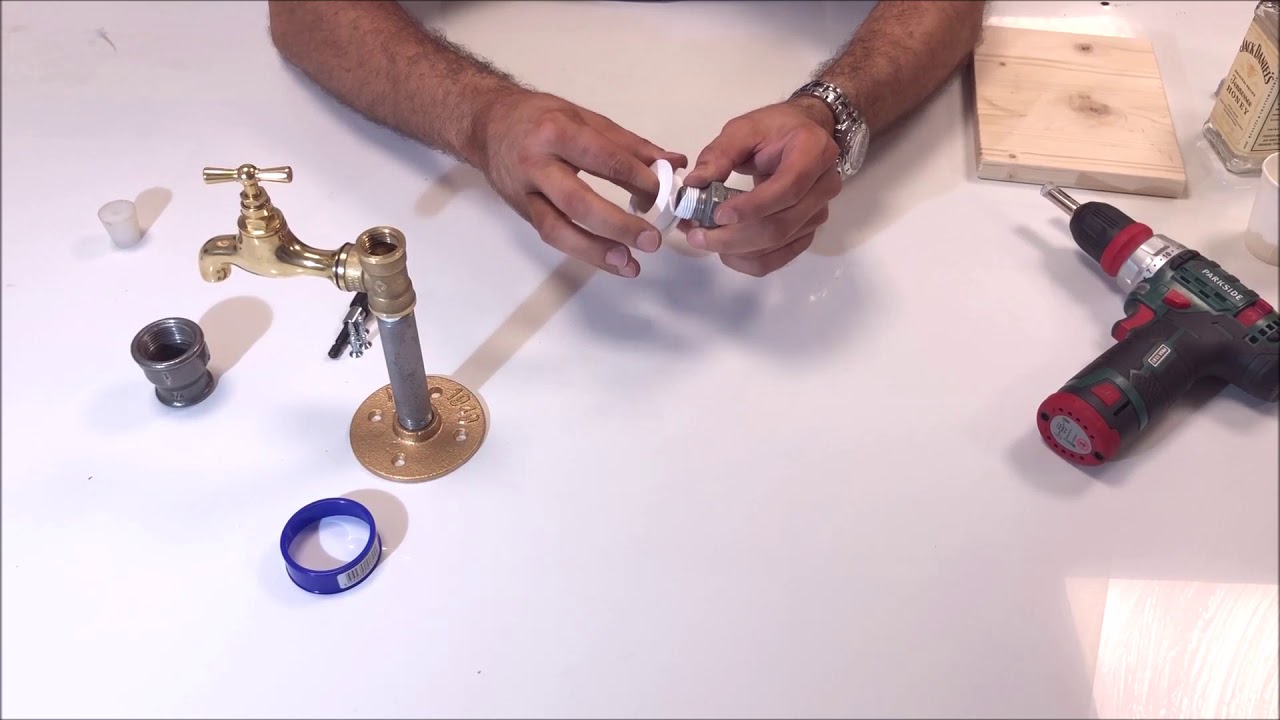 Distributeur de whisky diy en plomberie fonte noire