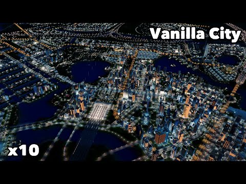 Huge Vanilla City Timelapse Build | Cities: Skylines | No Mods | Chill House Music