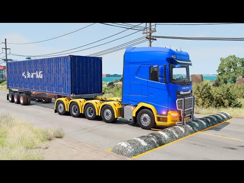 Trucks and Cars vs Speed Bumps #58 – BeamNG Drive (LONG VIDEO)