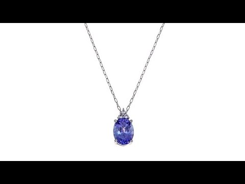 14K Gold 1.29ctw Tanzanite and White Zircon Pendant