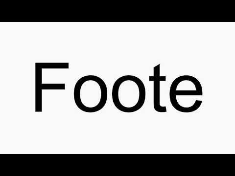 How to pronounce Foote