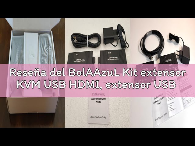 Vídeo relacionado con BolAAzuL Kit extensor KVM USB HDMI, extensor USB KVM HDMI 1080P sobre RJ45 Cat5e/6 cable de red con bucle y POC, distancia flexible de transmisión sin pérdidas