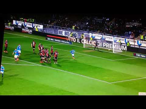 5 gol di mario rui e che gol  napoli 5 cagliari 0