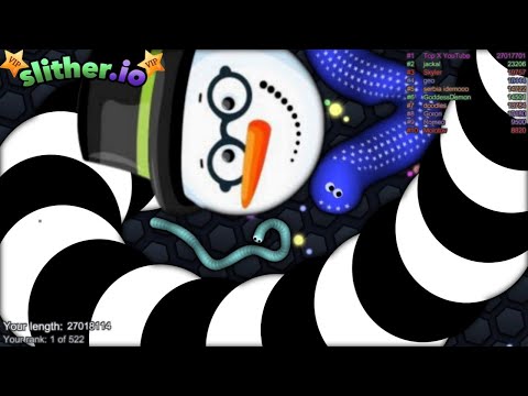 Slither.io A.I. Snowman Vs Giant Snake - Big Snake  Fight - Slitherio Best Gameplay - Slither.io Vip