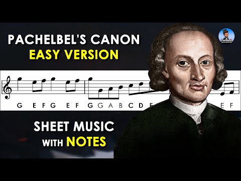Pachelbel's Canon | Sheet Music with Easy Notes for Recorder, Violin + Backing Track