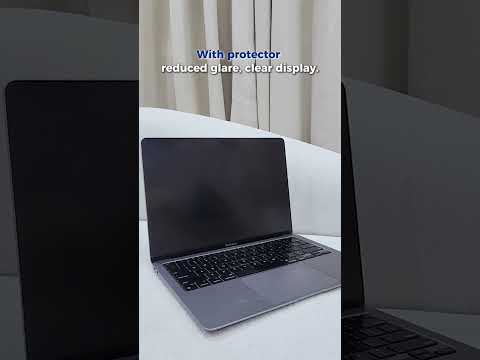 Before & After: Laptop Glare without vs with Protector