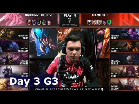 UOL vs MMM | Day 3 Play-In Stage S9 LoL Worlds 2019 | Unicorns of Love vs MAMMOTH