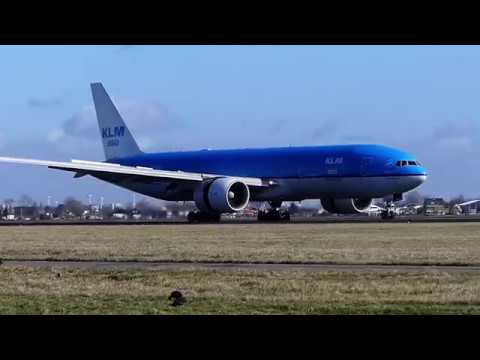 KLM Boeing 777-206(ER)   PH-BQI landing at Amsterdam. Flight KL622