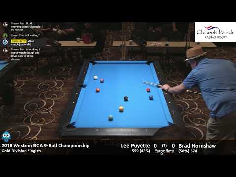 Lee Puyette vs Brad Hornshaw - 2018 Western BCA 9-Ball