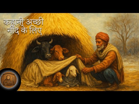 कहानी अच्छी नींद के लिए | “जब भूसे का घर बना सहारा”.. with rain sound..