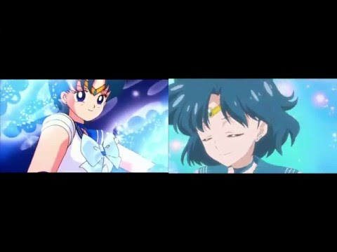 Sailor Mercury Transformation Comparison - Sailor Moon Crystal III