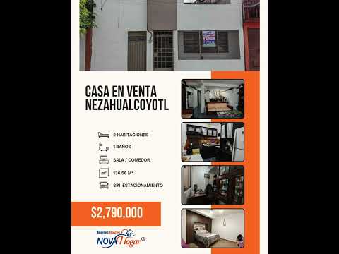 CASA EN VENTA EN CD. NEZAHUALCOYOTL, COLONIA LOS MANANTIALES