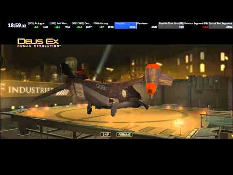 Deus Ex: Human Revolution any% speedrun (GMDE Difficulty) in 42:58 [WR]