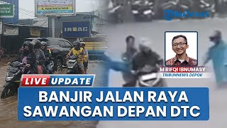 Jalan Sawangan Banjir: Akses Depan DTC Lumpuh, Belasan Motor Terendam Air