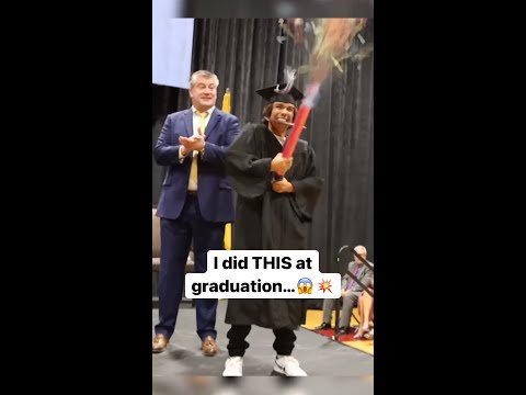 BEST graduation walk EVER😱💥- Sebby Clemens Graduation Backflip Off Stage