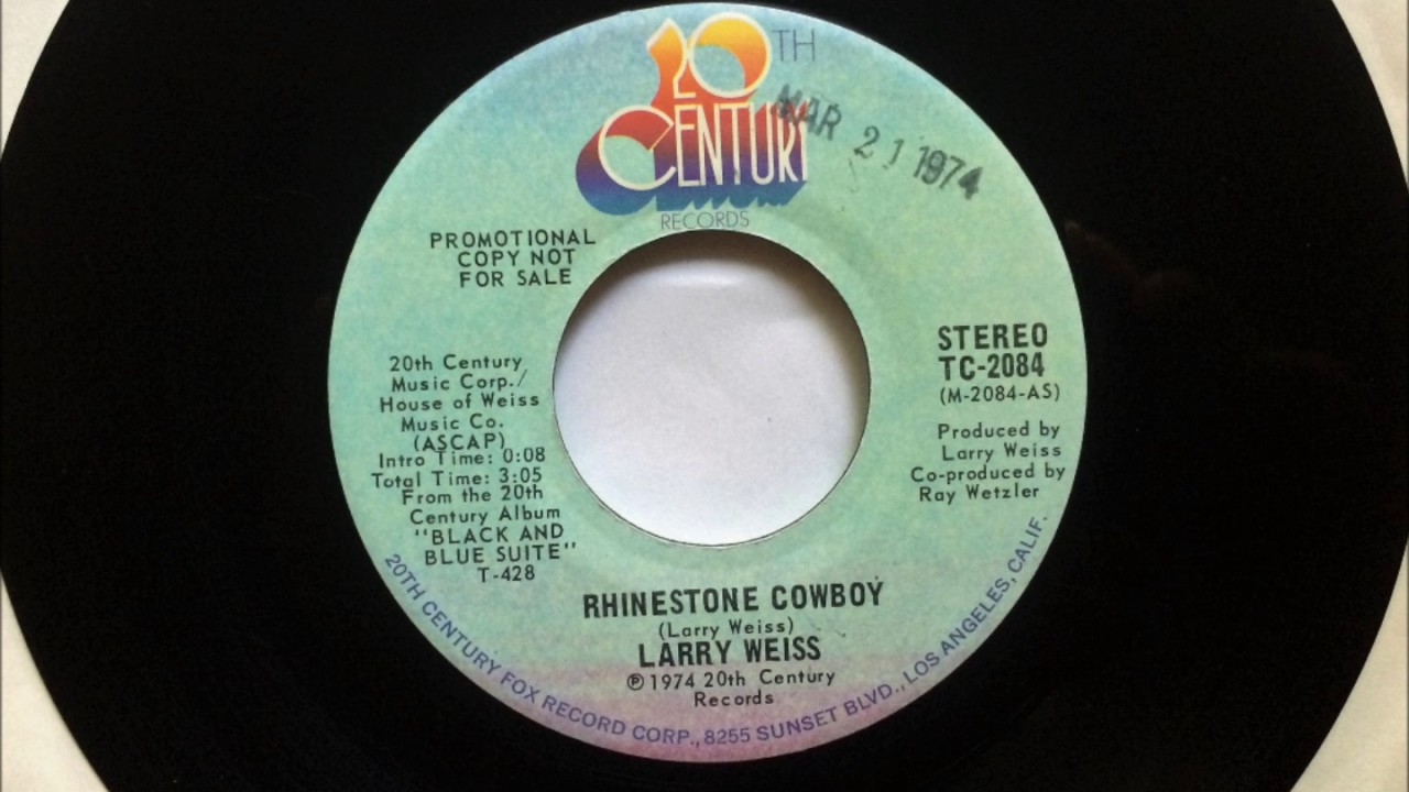 Rhinestone Cowboy , Larry Weiss , 1974 - YouTube