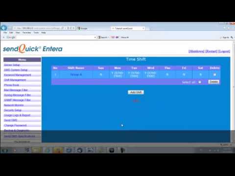 sendQuick Admin - Shift Management & Phone Book