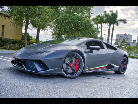 Lamborghini Huracan Performante My Favorite BLACK BEAST Start Up Sound Interior at Lamborghini Miami
