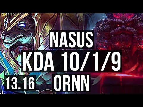 NASUS vs ORNN (TOP) | 10/1/9, 2.0M mastery, 700+ games, Legendary | KR Diamond | 13.16