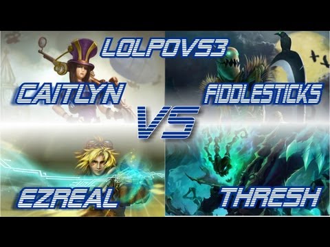 ► LoLPoV - Caitlyn and Fiddlesticks vs Ezreal and Thresh [Bot] (League of Legends Live Commentary)