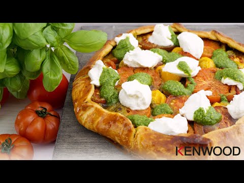 Tomaten-Galette mit Ziegenfrischkäse und Basilikumpesto (im Kenwood Cooking Chef)