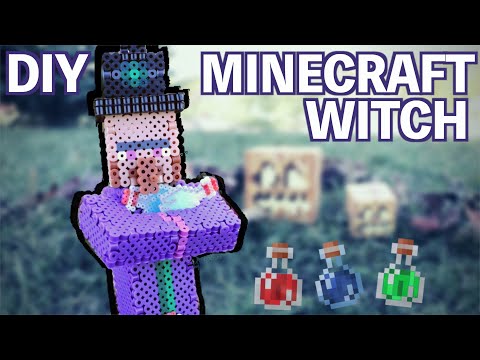 DIY Minecraft Witch Perler Bead Figure