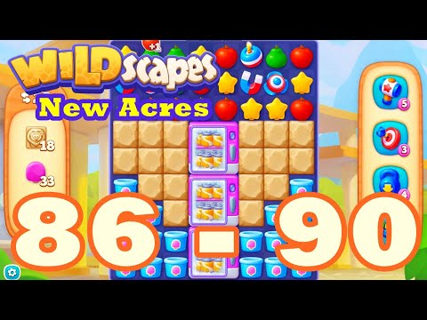 Wildscapes: New Acres Level 86 - 90 HD Gameplay | 3 match puzzle | android | 87 | 88 | 89 | IOS