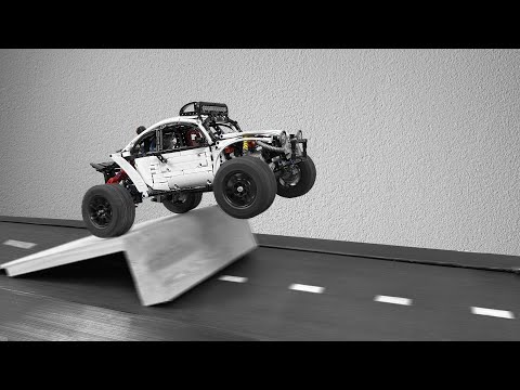 Volkswagen Beetle Buggy vs MASSIVE Ramps - Lego Technic Cars CRASH