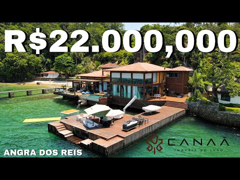 ESPETACULAR MANSÃO COM PRAIA PRIVATIVA DE ÁGUA CRISTALINA EM ANGRA DOS REIS - RJ 🔆 4K 60 fps
