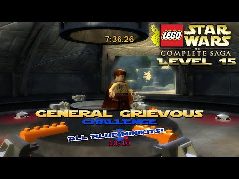 Lego Star Wars TCS: Ep 3 Chap 3 / General Grievous CHALLENGE (All Blue Minikits) - HTG