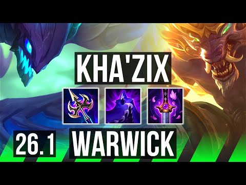KHA'ZIX vs WARWICK (JGL) | Perfect KDA: 17/0/2 | EUNE Master | 26.1