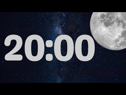 20 Minute Fun Moon Classroom Timer (No Music, Space Synth Alarm at End)