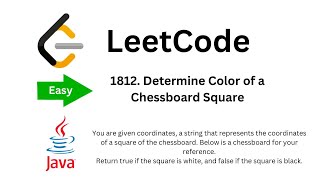 YouTube video 'Crack LeetCode Q.1812: Determine Color of a Chessboard Square (Java Solution!)'