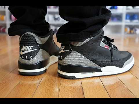 AIR JORDAN 3 x LEVI'S "BLACK DENIM" REVIEW & ON FEET!