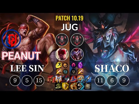 LGD Peanut Lee Sin vs Shaco Jungle - KR Patch 10.19