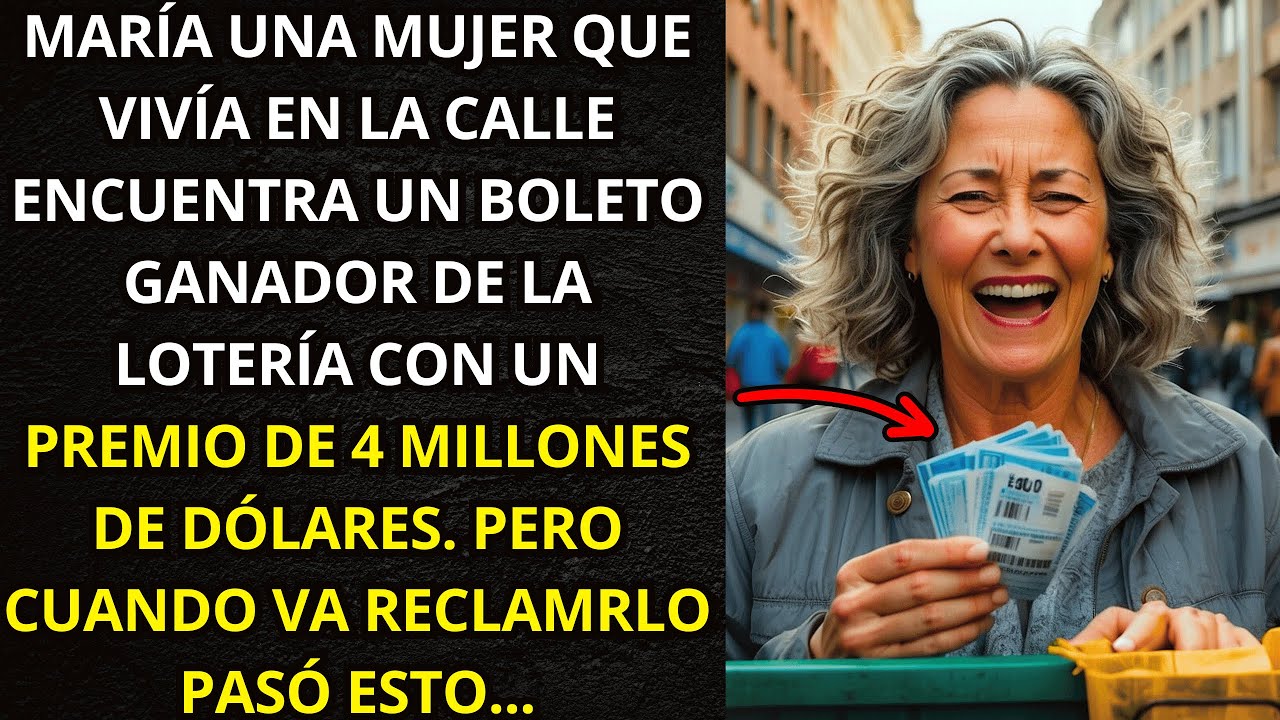 MARIA UNA MUJER QUE VIVÍA EN LA CALLE ENCUENTRA UN BOLETO DE 4 MILLONES DE DÓLARES. PERO CUANDO VA..